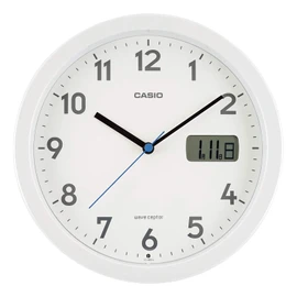CASIO IC-860J-7JF Wall Clock, Radio Clock, White, Analog, Date Display, Day Display, Night Second Hand Stop, Dual Use