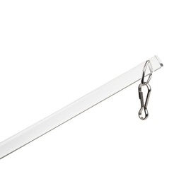 36 Inch Curtain Pull Rod and Opener - Universal Drapery Wands for Grommet Curtains and Acrylic Drapery Curtain Pull Wand with Stainless Steel Snap Hook (Clear)