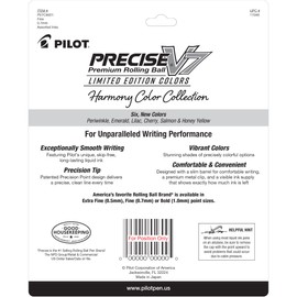 PILOT Pilot, Precise V7, Capped Liquid Ink Rolling Ball Pens, Fine Point 0.7 mm, Limited Edition Assorted Colors, Pack of 9