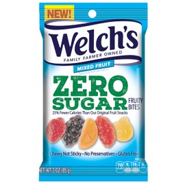 Welch’s Fruit Snacks, Zero Sugar Fruity Bites, Perfect for School Lunches, Mixed Fruit, Gluten Free, 3 oz (Pack of 1)