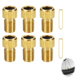 6 Piece Bicycle Valve Adapter, French Valve Adapter with Key Ring for Flash and Presta Valve to Car Valve Bicycle Accessories Tyre Set Valve Adapter Bicycle Presta Valve Adapter