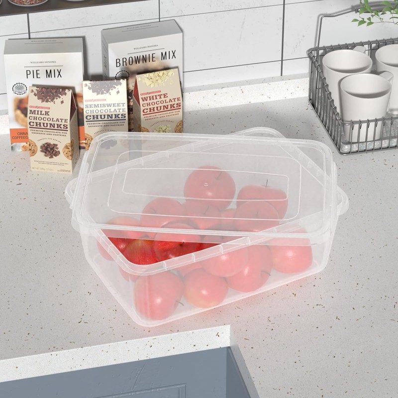 Yuright 14 Quart Clear Plastic Storage Bin, Latching Box Container