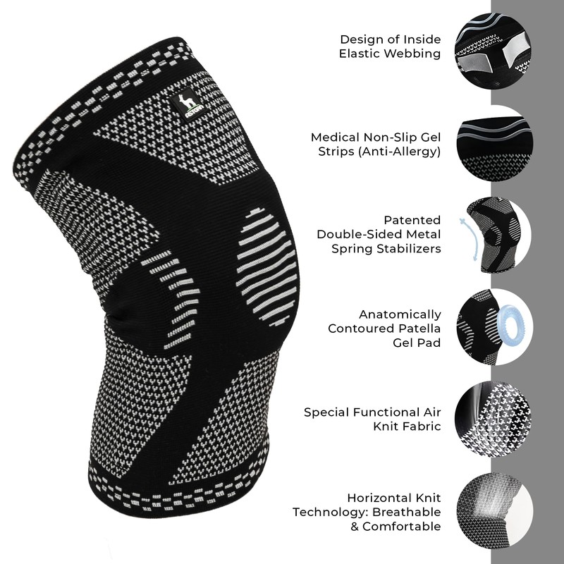 Astorn Knee Brace with Patella Gel Pad & Side Stabilizers