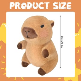 Afenau Capybara Plush Toy, 25 cm Capybara Cuddly Toy with Clothes and Accessories, Snackles Capybara, Water Pig Cuddly Toy for Children's Toys, Birthday Gifts, Home Decoration