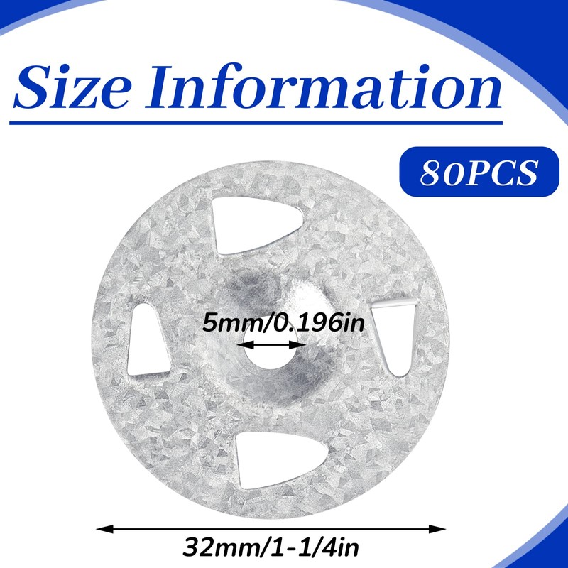 Washers for Installation of Foam Board Panels 1-1/4 Inch Galvanized