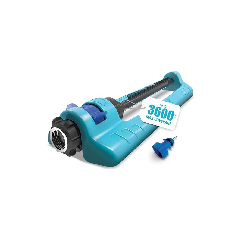 Aqua Joe Oscillating Sprinkler with Adjustable Spray Coverage