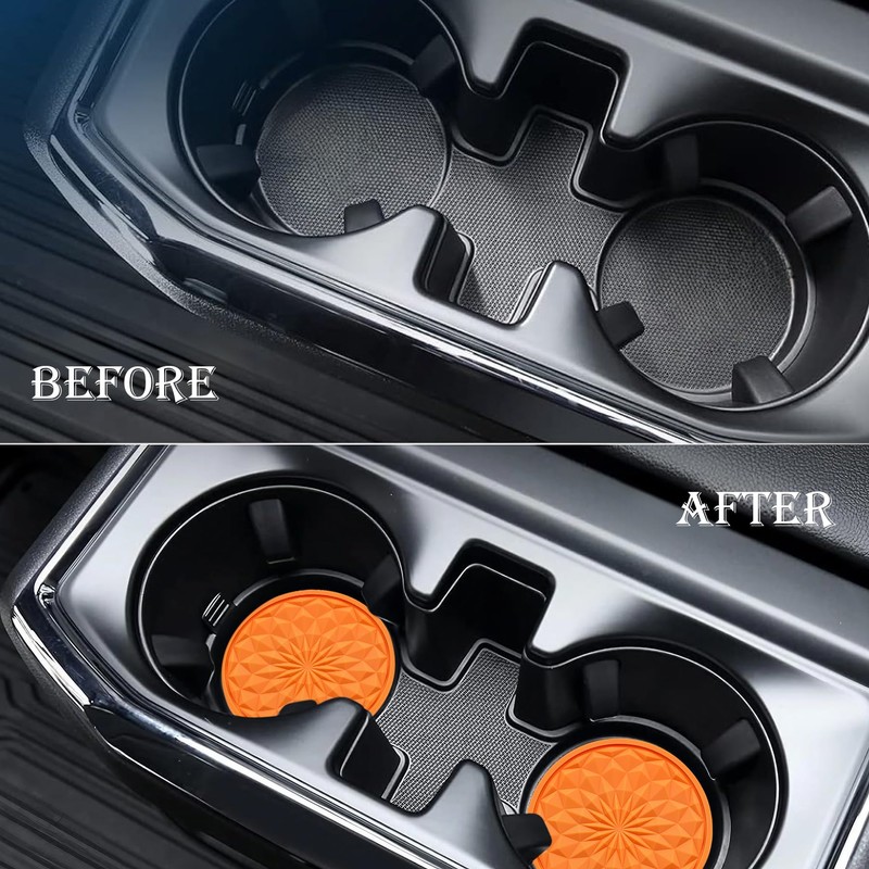 MEAJOO 2 Pack Silicone Car Cup Holder Coaster – 2.75