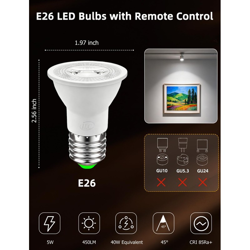 ILC Par16 LED Light Bulbs 40 Watt Equivalent Color Changing