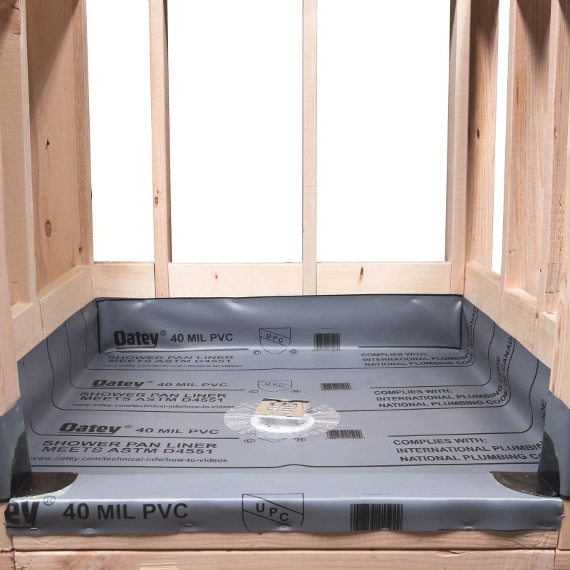 Oatey Pvc Shower Pan Liner Kit Gray 5' X 6'