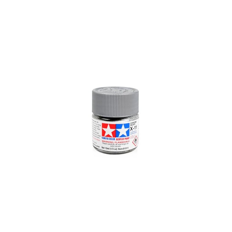 TAMIYA Acrylic Mini X11 Chrome Silver TAM81511 Plastic Paint Acrylic
