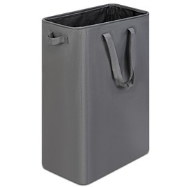 efluky Laundry Hamper, Slim Laundry Hamper with Handles, Collapsible Laundry Hamper for Clothes, Small Laundry Hamper for Bedroom, Dorm and Laundry Room, 19.8 Gallon (75L) Grey