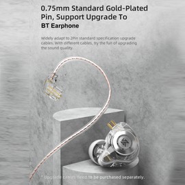 KZ EDX Pro in-Ear Stage Monitor Headphone Dual Magnetic Dynamic Unit Earphone Shock Bass Earbuds with 0.75mm Detachable Cable Comfortable Wired Headset (No Mic)