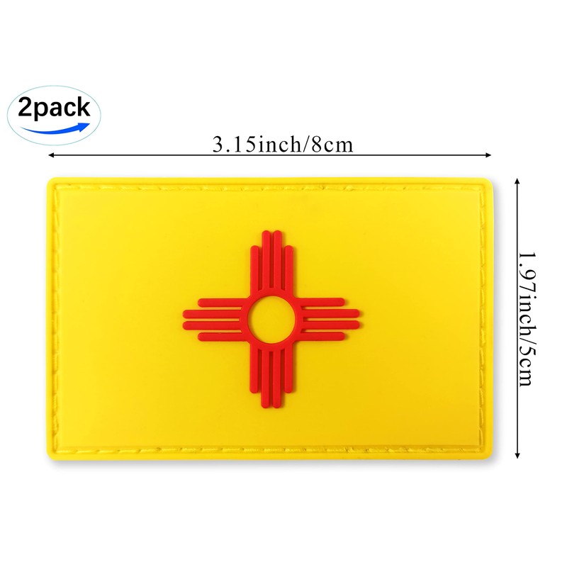 QQSD New Mexico Flag Patch Tactical PVC Hook and Loop