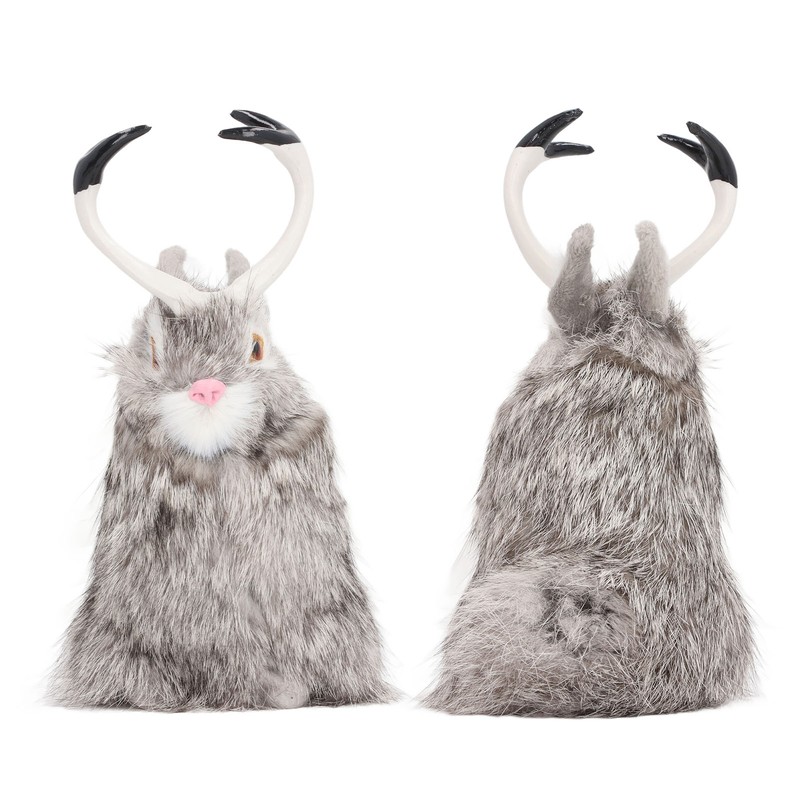 Simulation Antler Rabbit Ornament Cute Rabbit Home Decorations Animal Model