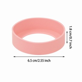 ONLYKXY 3pcs 6.5cm Silicon Protective Cup Mat Sleeve Heat-Resistant Bottle Holder Rubber Coaster Tumblers Protector Base Pad Non-Slip Bottom Cover Ring Accessories for Thermos (Light Pink)