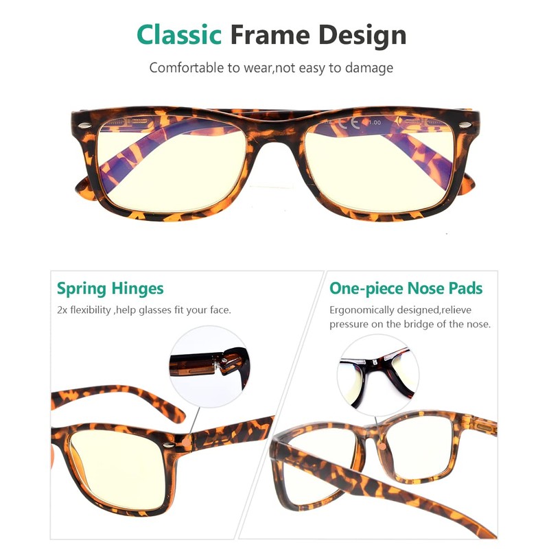 Eyekepper Computer Reading Glasses,Reduce Eye Strain Computer Readers (Tortoise,+2.5)