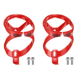 sourcing map 2pcs Bicycle Water Bottle Holder Ultra Lightweight Universal Bike Bottle Cages Cycling Cup Holder for MTB Road Gravel, Red