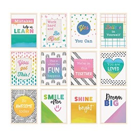 Carson Dellosa Creatively Inspired Boho Classroom 8.5" x 11" Posters, 12 Classroom Posters for Bulletin Board, Wall Decor, Office Decor, Classroom Decor, Boho Decor, Rainbow Classroom Decor