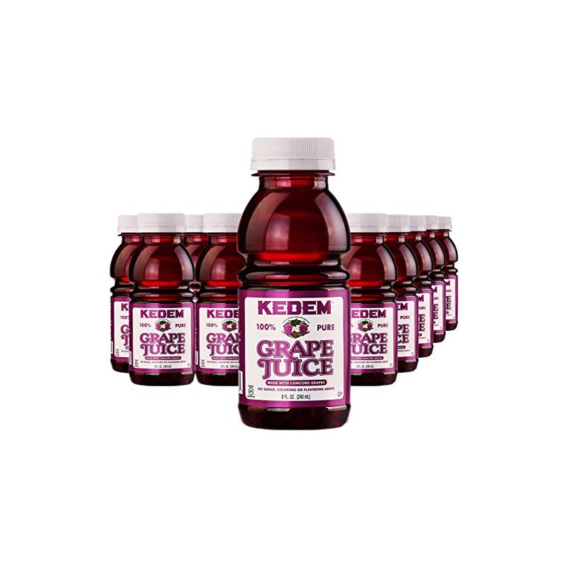 Kedem Concord Grape Juice, 8oz Plastic Bottle (24 Pack)