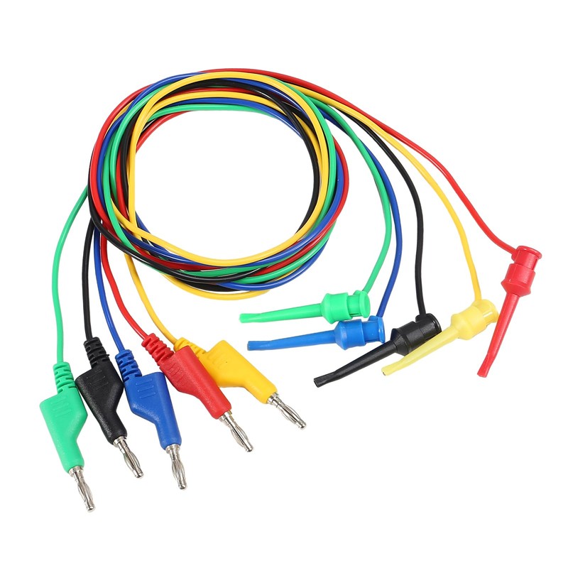 5Pcs Banana Plug to Test Hook Wire Test Lead 4mm