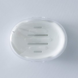 OTSUMAMI TOKYO Soap Dish with a Lockable lid, Soap Holder for Bathroom and Shower, Double Layer Draining Soap Box, Made in Japan (1 pc)