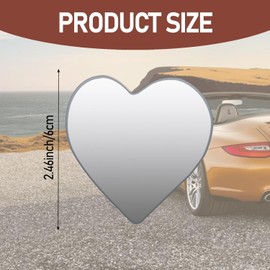 2 Pack Heart Blind Spot Mirrors, Wide Angle Convex Rearview Side Mirrors, Cute Frameless Stick-On Car Accessories for Women, SUVs, and Trucks (2pcs)