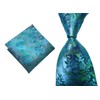 Men's Paisley Floral Pattern Ties Set with Pocket Suqare Luxury