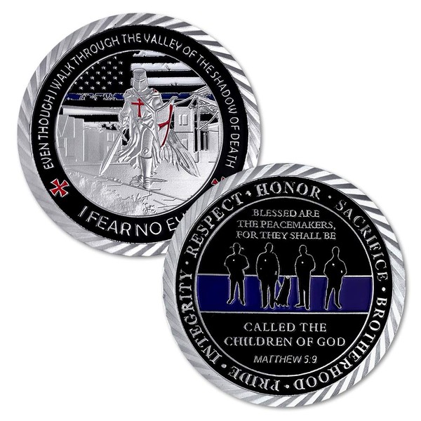 Thin Blue Line Lives Matter Police Officer Law Enforcement Challenge Coin