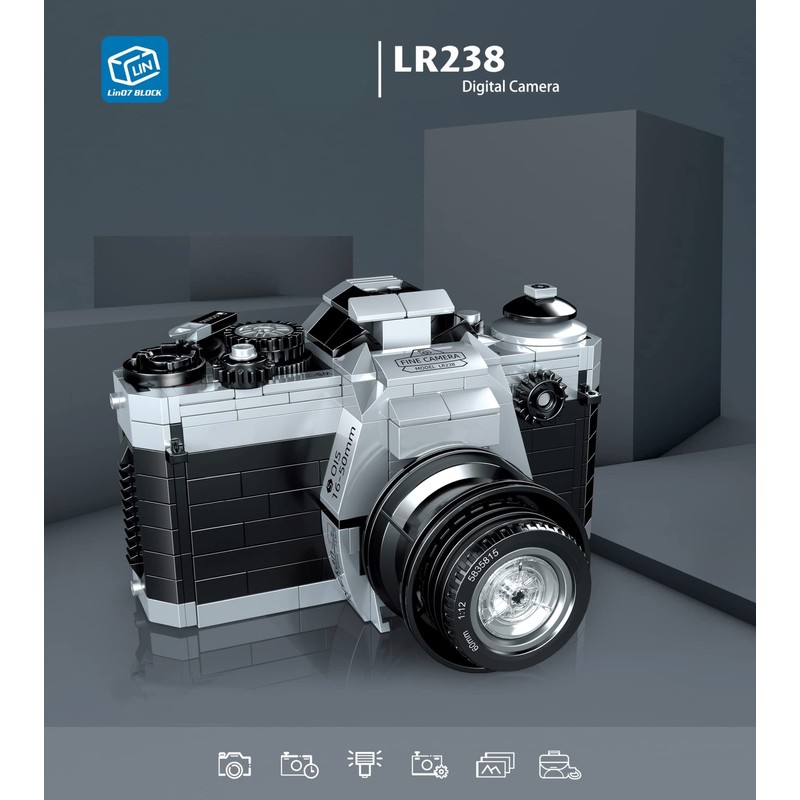 Small Block Building Figure Reproduction Semi-Automatic Mechanical SLR Camera