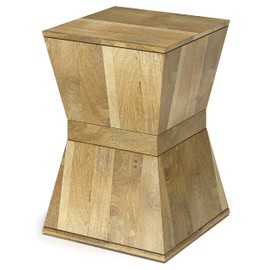 SIMPLIHOME Westfield Boho 14 Inch Wide Metal Side Table in Natural, Fully Assembled, For the Living Room and Bedroom