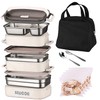 HEWOOH Large Bento Box Adult Lunch Box (74 Oz Large