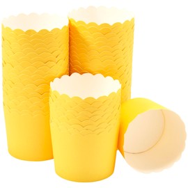 DecoPac Yellow Scalloped Baking Cups, Perfect For Delicious Cupcakes, Delicate Scalloped Edge, 50 Oven Safe Cupcake Cases(Pack of 1)