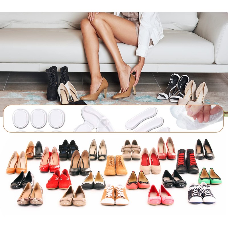 12 Pcs High Heel Pads Heel Cushion Inserts Gel Heel