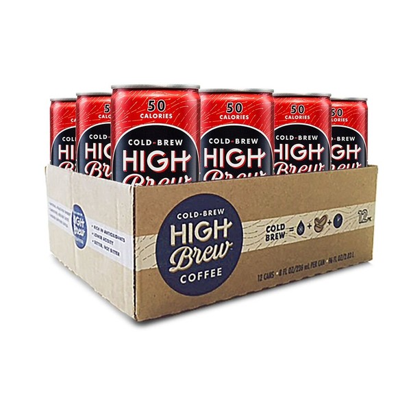 High Brew Coffee Double Espresso Can, 8 Fl Oz, Pack of 12