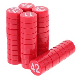 Operitacx 50pcs Red Round Magnetic Numbers for Kids – Fridge Magnets for Toddlers, Educational Math Learning Tools, Magnetic Force for Refrigerator, Whiteboard, and Classroom Decoration
