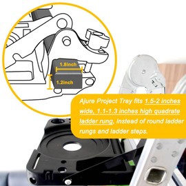 Ladder Platform Project Tray for Pail on Collapsible Ladder Summer, Telescoping Steps Removable Tool Caddy Organizer with Jacks Extension Accessories for Painting, 44 lbs Weight Rating.