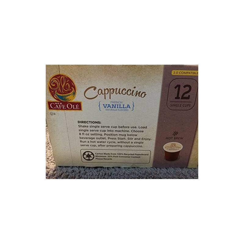 H.E.B. Cafe Ole Cappuccino VANILLA Flavored 12 single cups