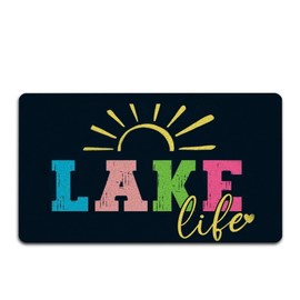 Lake Life Door Mat for Front Door - Navy Lake House Welcome Mat, Decorative Door Mats for Beach House Indoor Outdoor Porch Inside Entryway, Housewarming Gifts New Home, 17x30 In325