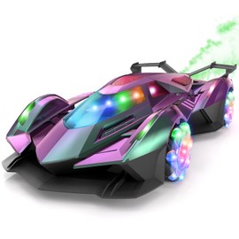 SASBSC Lamb - Auto de control remoto para niños de 4-7, 8-12 Drift Rc con rotación de 360°, aerosol, música y luces 1:12, juguetes de auto a control remoto recargables de 6.2-7.5 mi/h, autos de