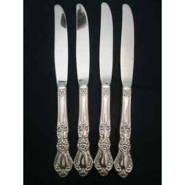 1847 Rogers Bros - INTERNATIONAL SILVER Co SET 4 DINNER KNIVES Vintage 1847 ROGERS INTL silverplate HERITAGE pattern LOVELY