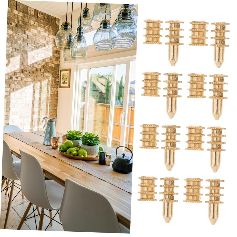 Zerodeko 20pcs Table Leaf Dowel Pin Connectors Zinc Alloy Bolt