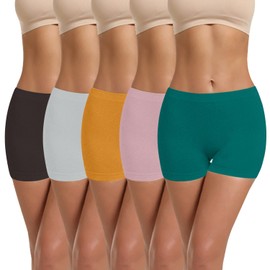 LALESTE Cotton Boyshort Underwear for Women Comfy Boxer Briefs Boy Shorts Panties 5 Pack