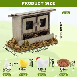 Fairy Garden Mini Chicken Coop Decor, 26-Piece Farm Scene Set