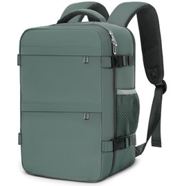 Cmezevi Cabin Bags 40x20x25 for Ryanair, Small Underseat Carry-ons Bag Hand Luggage Bag Travel Backpack Cabin Size 20L Fit 14 Inch Loptop Bags for Women Men with Trolley Sleeve - Green