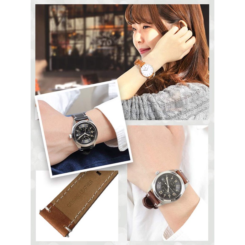 Calm Watch, Premium Leather, Genuine Leather, Strap, Watch Band, 0.75,