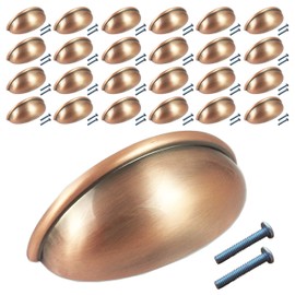 (25 Pack, CC: 3 Inch) Swiss Kelly Hardware Antique Copper Kitchen Cabinet Handles Drawer Pulls