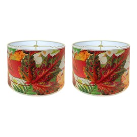 Royal Designs, Inc. Trendy Decorative Handmade Drum Shade, Made in USA, 10in, HBC-8070-10-2, Autumn Arrival - 2 Pk
