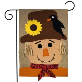 Briarwood Lane Autumn Scarecrow Burlap Garden Flag Fall 12.5" x 18"