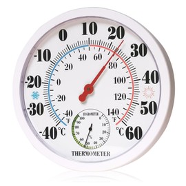 PRITOK Analogue Hygrometer: 25 cm Precision Thermo-Hygrometer, Thermometer Hygrometer, Room Thermometer Temperature and Humidity Meter for Room Air Conditioning, Greenhouse White