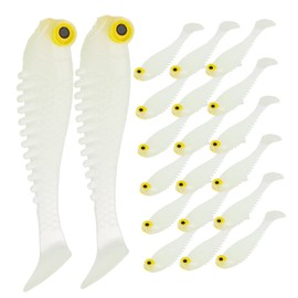 WOONEKY 40pcs Salt Freshwater Sinking Lures Glow Fake Baits Luminous Fish Lures Practical Fishing Tools